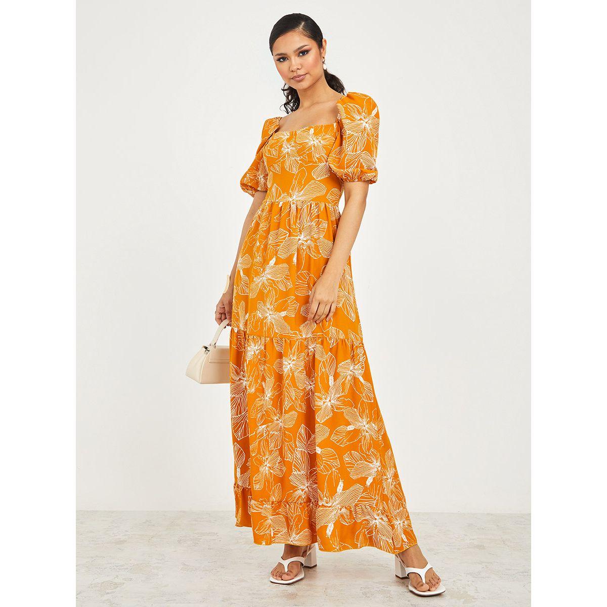 فستان طويل باكمام منفوشة-women-clothing-dresses-image-1