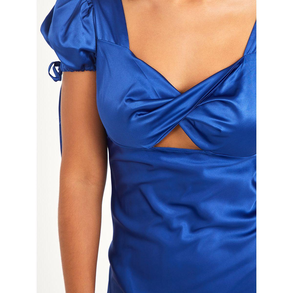 Styli Tie Cuff Sleeves Cut-Out Detail Satin A-Line Midi Dress-women-clothing-dresses-image-3