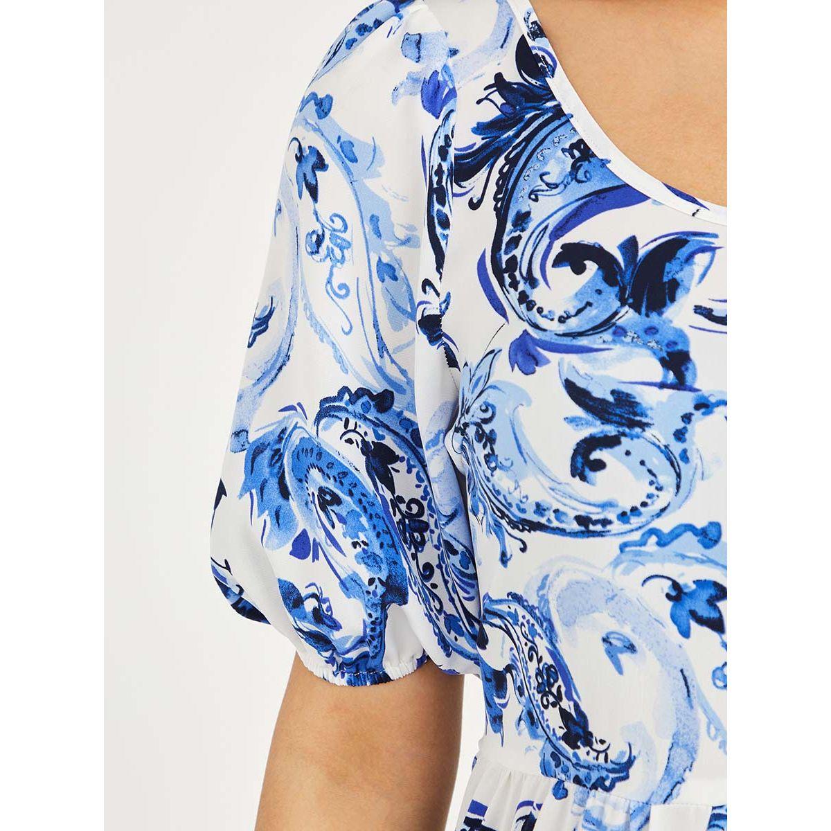 Styli Short Sleeves Floral Paisley Print Tiered Maxi Dress-women-clothing-dresses-image-4