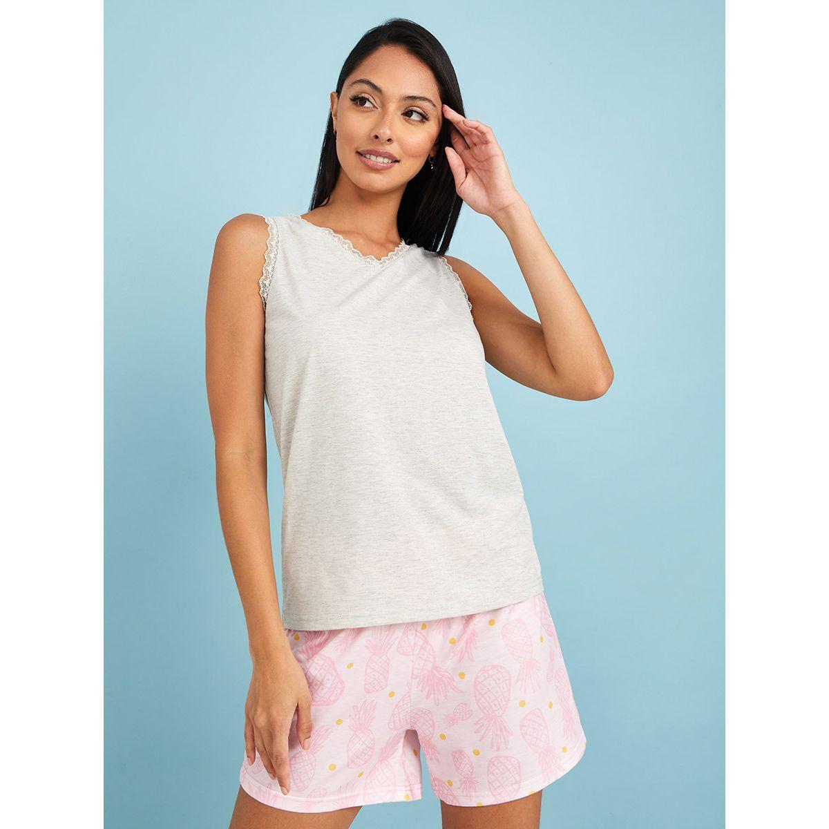 طقم من ( شورت + بلوزة بلا اكمام )-women-clothing-nightwear-pyjamas-shortsets-image-3