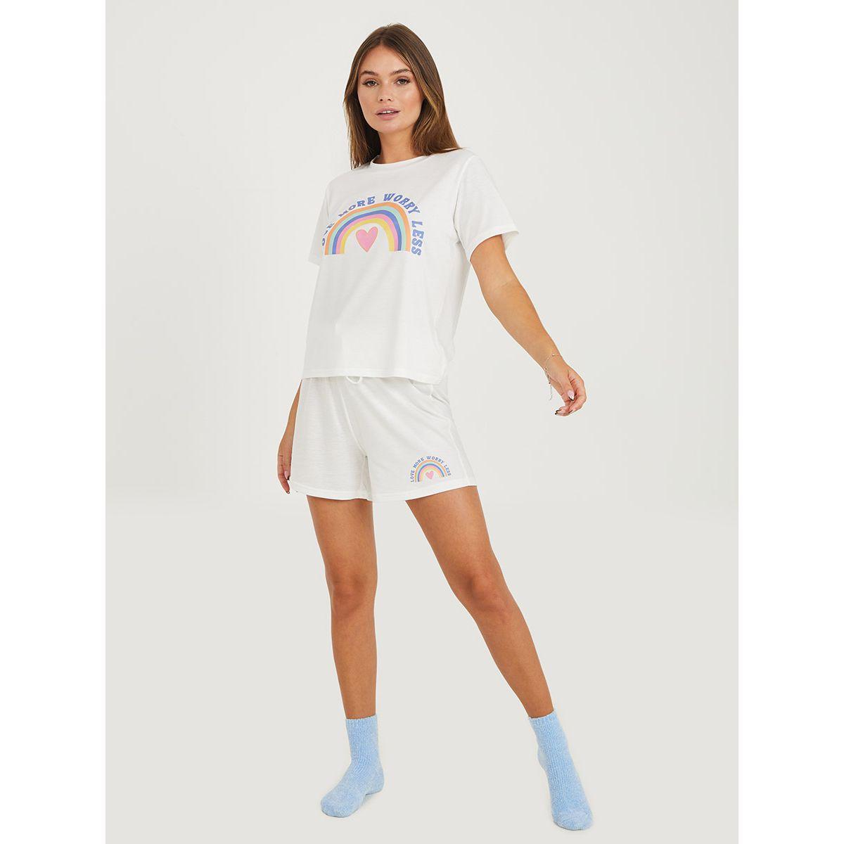 طقم من ( شورت + تيشيرت )-women-clothing-nightwear-pyjamas-shortsets-image-3