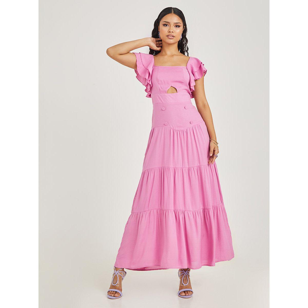 فستان طويل بكسرات وكشكش-women-clothing-dresses-image-2
