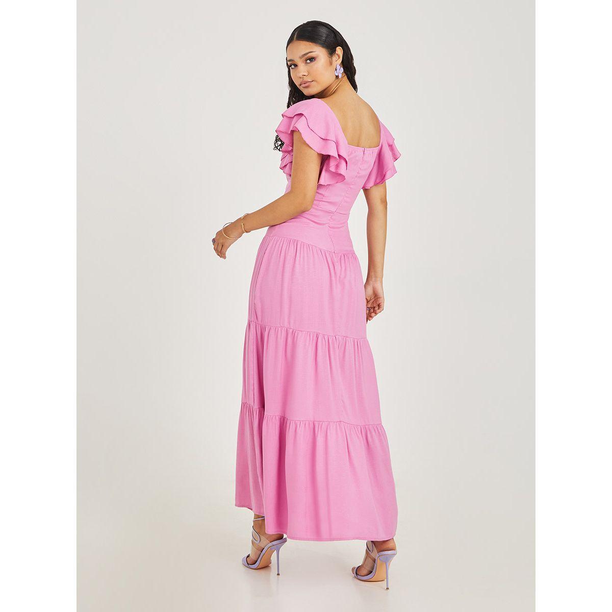 فستان طويل بكسرات وكشكش-women-clothing-dresses-image-5