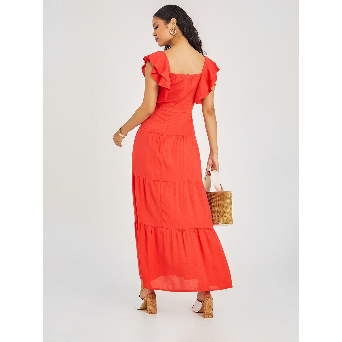 فستان طويل بكسرات وكشكش-women-clothing-dresses-image-4