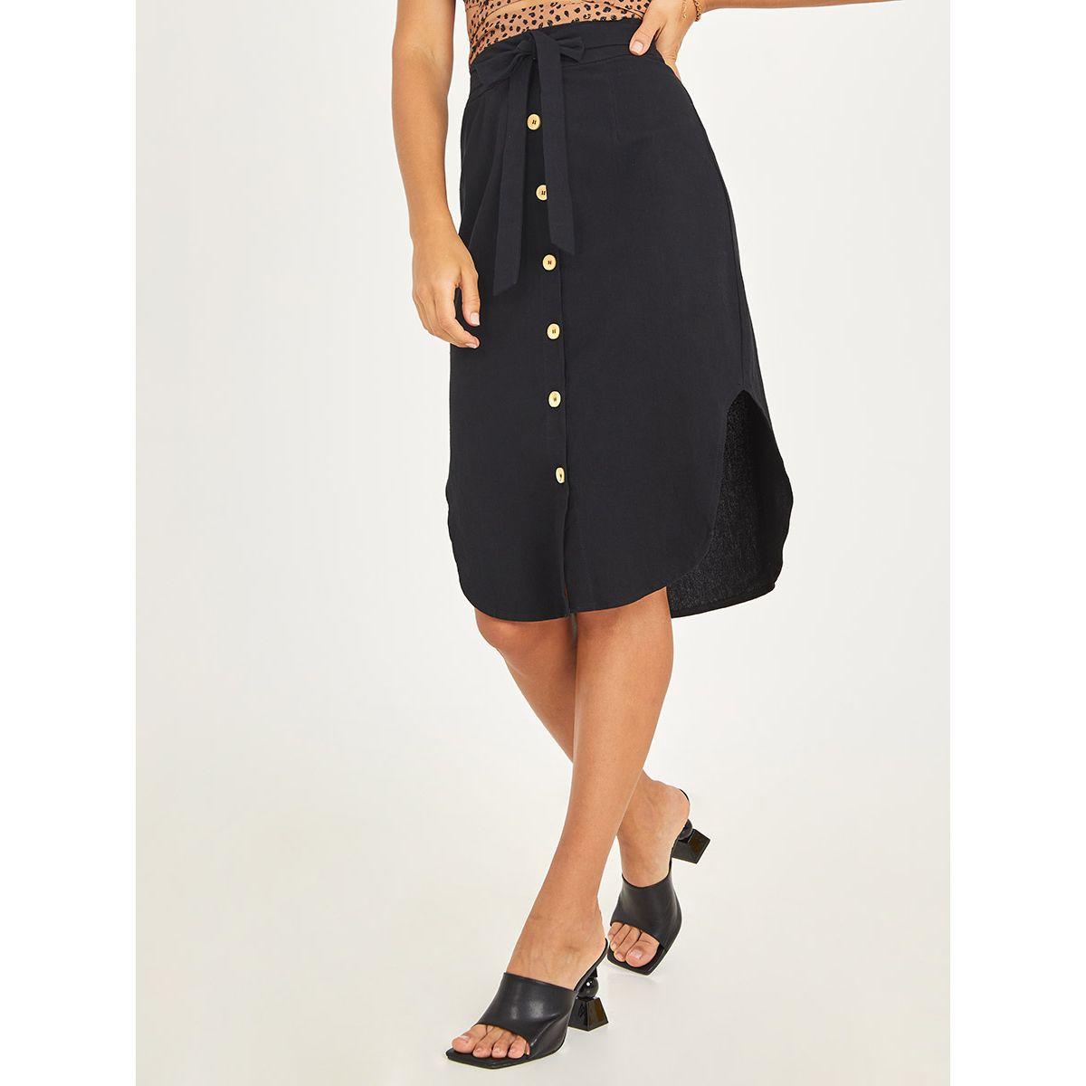 تنورة بطول الركبة مزينة بازرار-women-clothing-bottoms-skirts-image-5