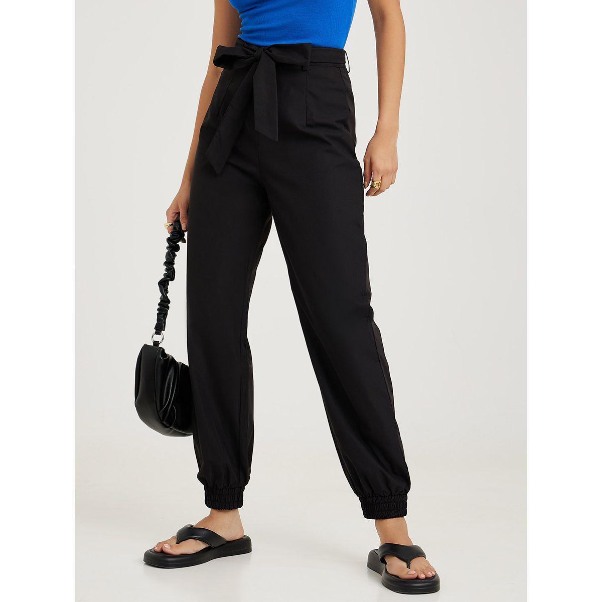 Styli Self Tie Belt Relaxed Fit Jogger-women-clothing-bottoms-joggers-image-1
