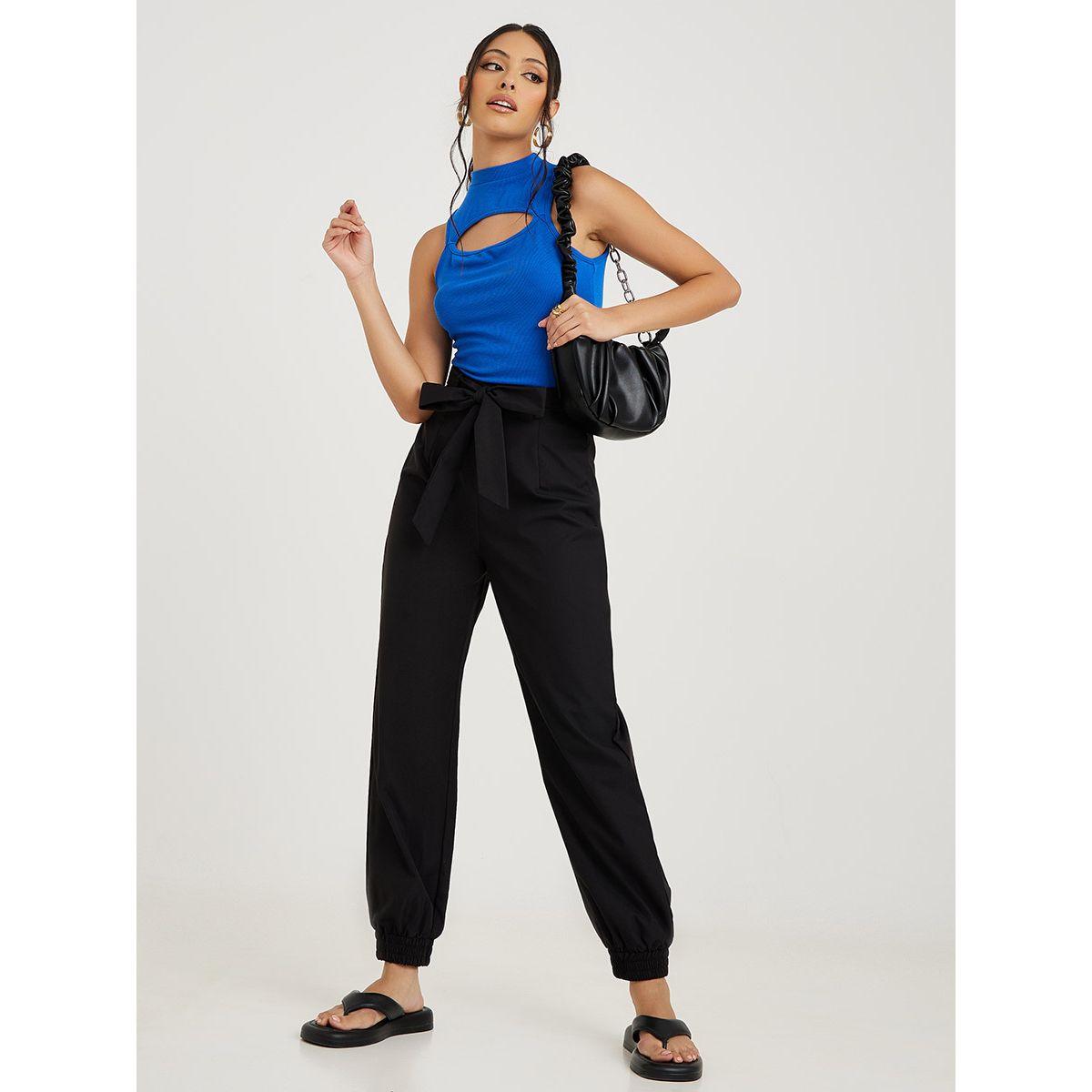 Styli Self Tie Belt Relaxed Fit Jogger-women-clothing-bottoms-joggers-image-2