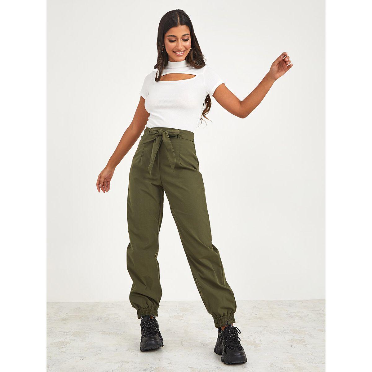 Styli Self Tie Belt Relaxed Fit Jogger-women-clothing-bottoms-joggers-image-1