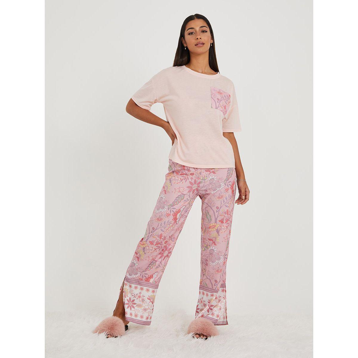 طقم بيجاما من ( بنطال + تيشيرت )-women-clothing-nightwear-pyjamas-longsets-image-2