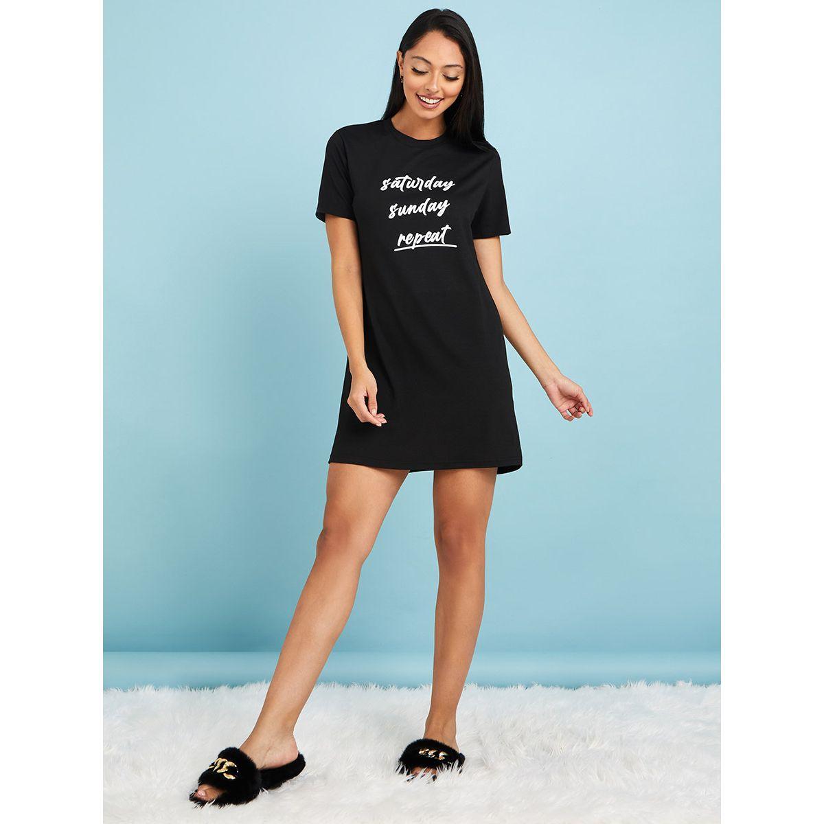 قميص نوم قصير مطبع بكتابة-women-clothing-nightwear-nighties-image-2