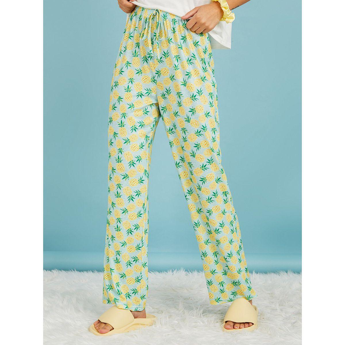 Styli Unwind Pineapple Graphic T-shirt and AOP Pyjama Set-women-clothing-nightwear-pyjamas-longsets-image-5