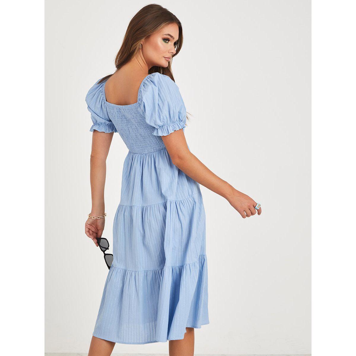 فستان ميدي باكمام منفوشة-women-clothing-dresses-image-4