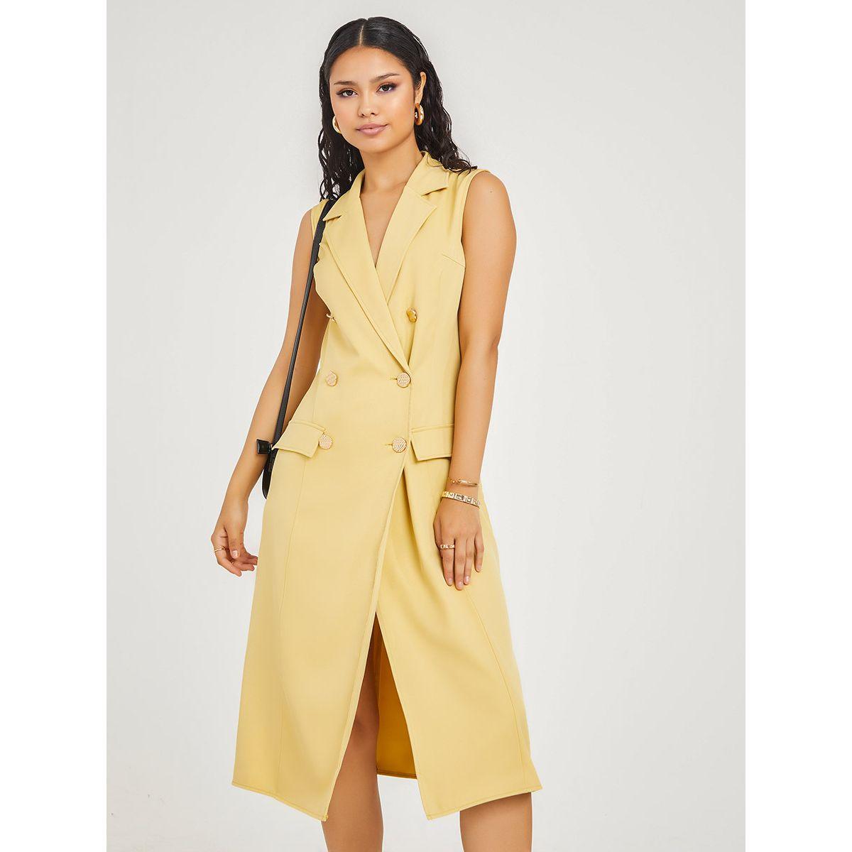 Styli Sleeveless Button Detail Blazer Midi Dress-women-clothing-dresses-image-2