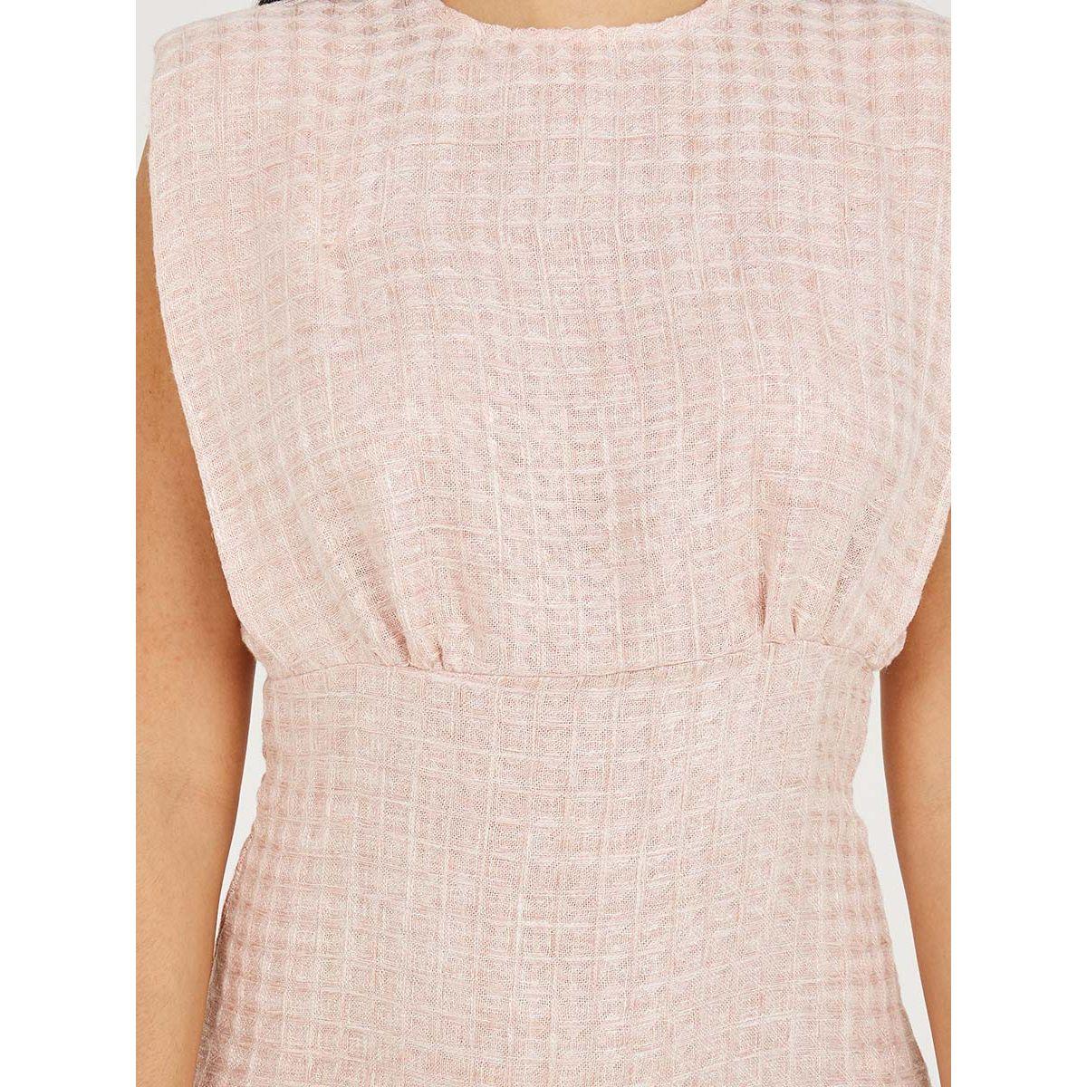 Styli Sleeveless Padded Shoulder Tweed A-Line Midi Dress-women-clothing-dresses-image-4