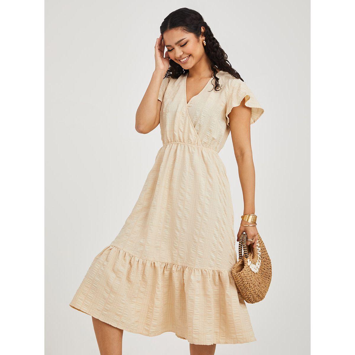 فستان ميدي مزين بكشكش-women-clothing-dresses-image-2