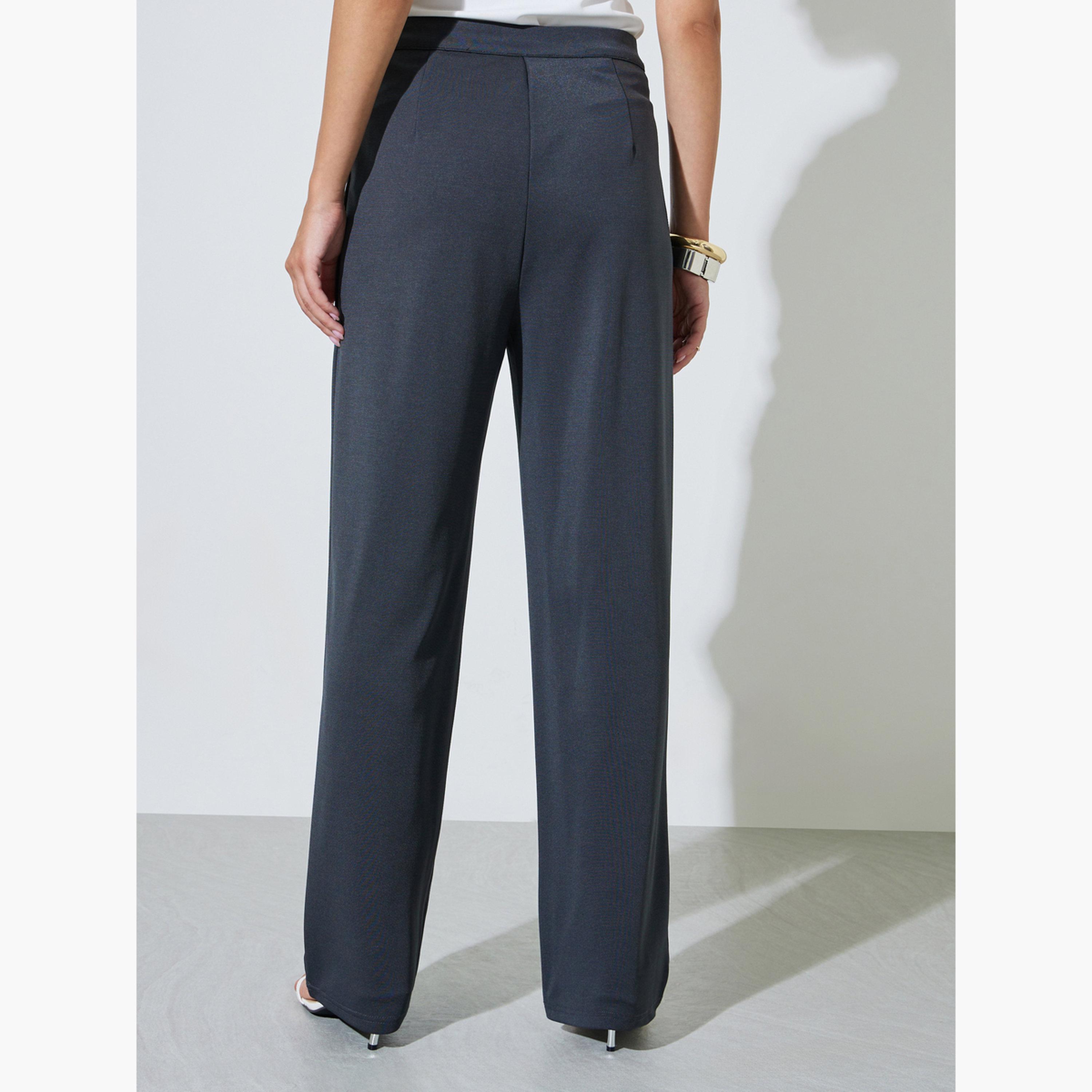 بنطال بأرجل مستقيمة وخصر مرتفع-women-clothing-trousers-image-4