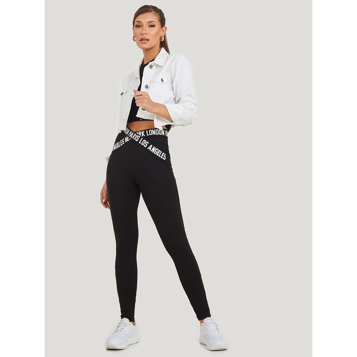 ليقنز بخصر مطبع بكتابة-women-clothing-bottoms-leggings-image-1