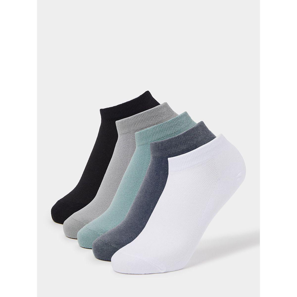 Styli Pack of 5 - Solid Rib Shoe Liner Socks-women-socksandstockings-image-1