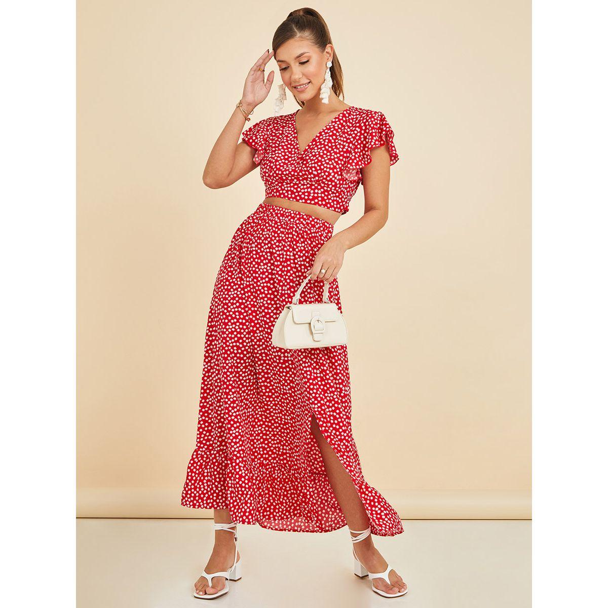 طقم منسق ( تنورة طويلة + بلوزة قصيرة )-women-clothing-coordsets-image-1
