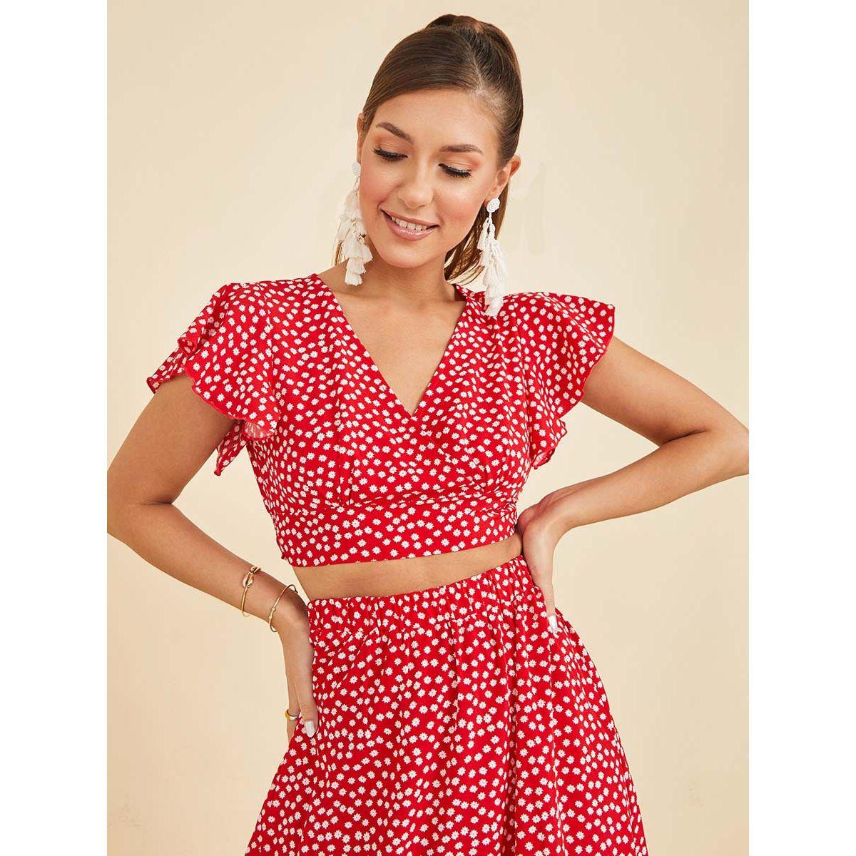 طقم منسق ( تنورة طويلة + بلوزة قصيرة )-women-clothing-coordsets-image-2