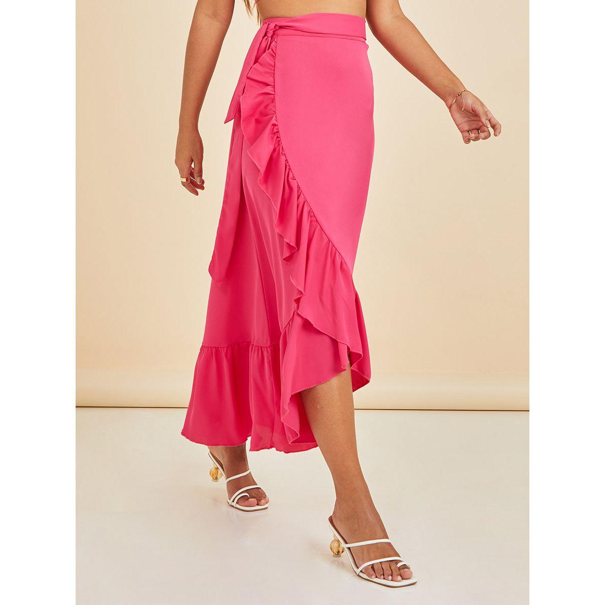 طقم منسق من ( تنورة طويلة + بلوزة قصيرة )-women-clothing-coordsets-image-3