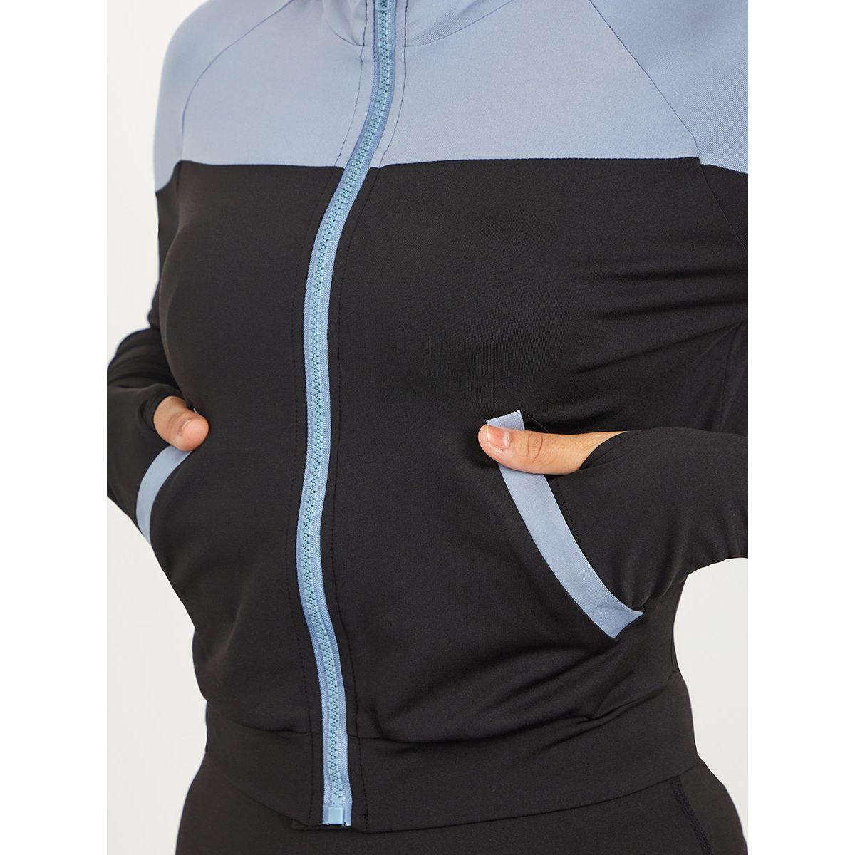 Styli Active Colorblock Panel and Contrast Zip Thumbhole Active Jacket-women-clothing-sportswearandactivewear-tshirtsandvests-image-3