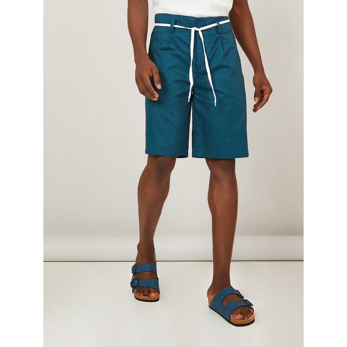 Styli Twill Shorts with Contrast Drawstring Detail-men-clothing-bottoms-shorts-image-1