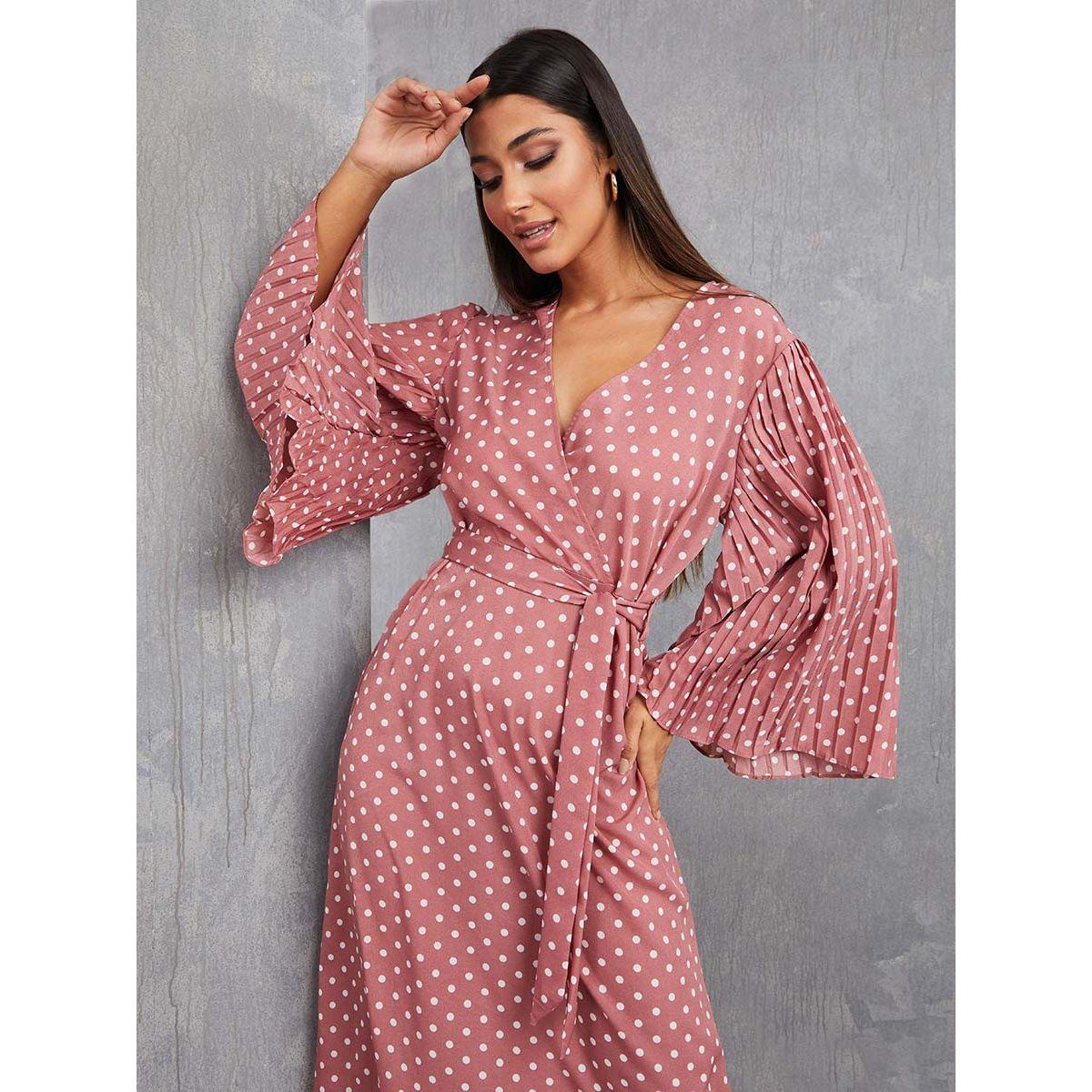 فستان طويل بنمط لف-women-clothing-dresses-image-2