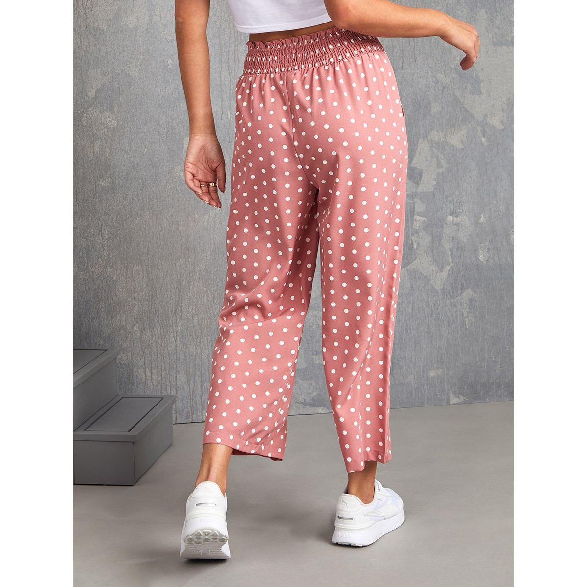Styli Polka Dot Print Ankle Length Trouser-women-clothing-bottoms-trousers-image-4