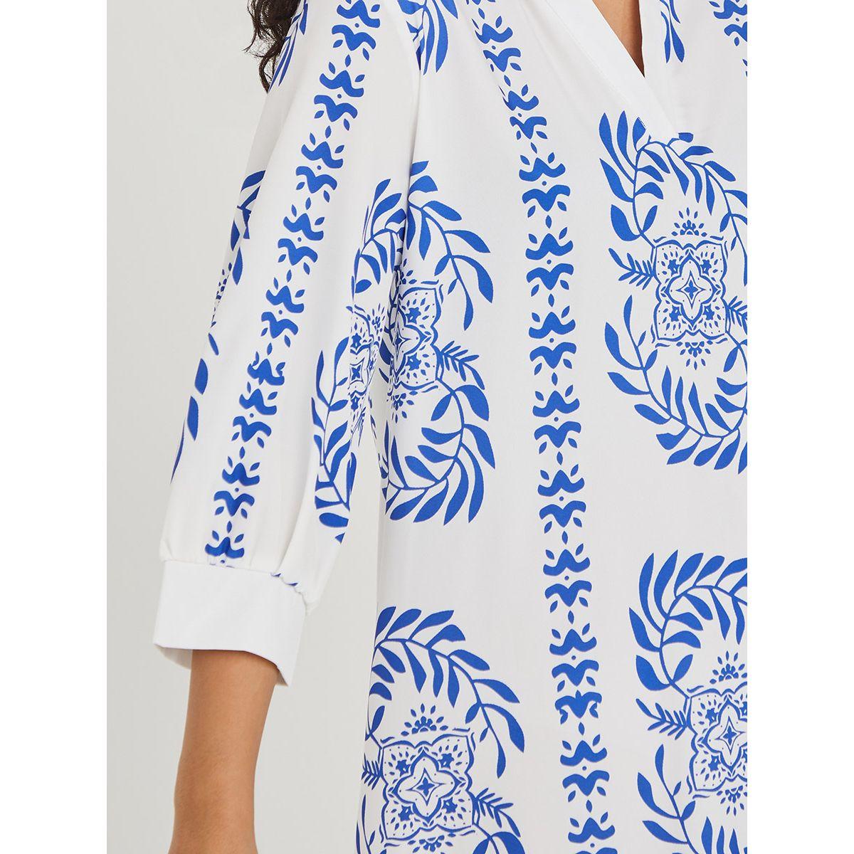 Styli 3/4 Sleeves Printed Shift Maxi Dress-women-clothing-dresses-image-4