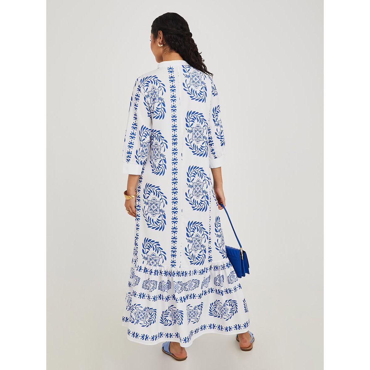 Styli 3/4 Sleeves Printed Shift Maxi Dress-women-clothing-dresses-image-5