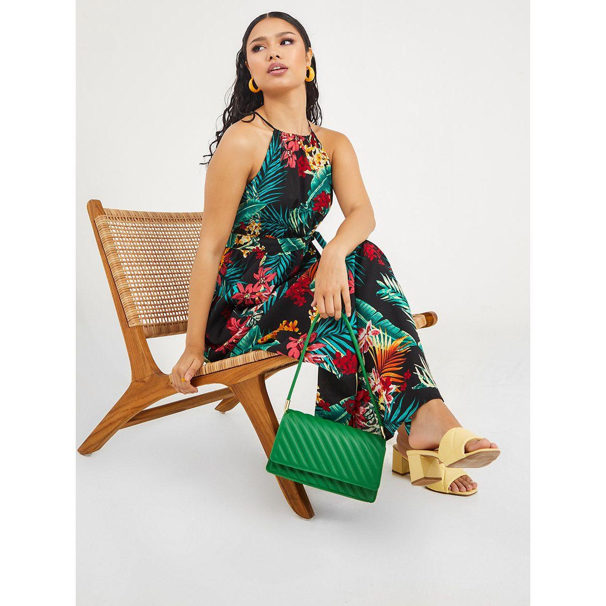 Styli Halter Neck Tropical Print A-Line Maxi Dress-women-clothing-dresses-image-5