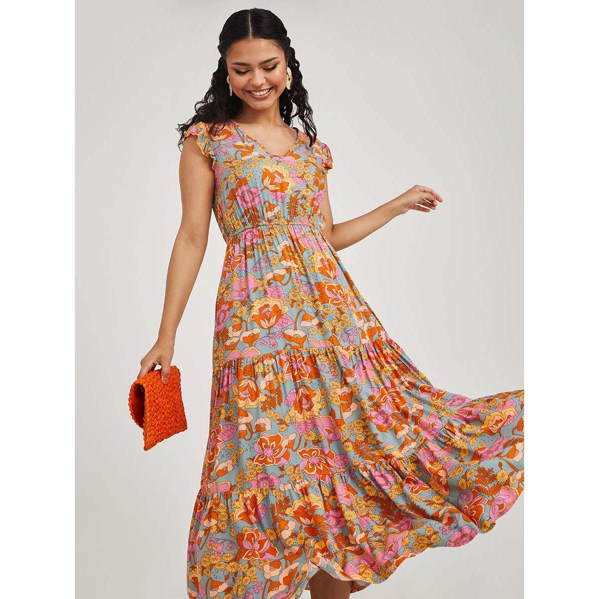 فستان ميدي مطبع بزهور-women-clothing-dresses-image-2
