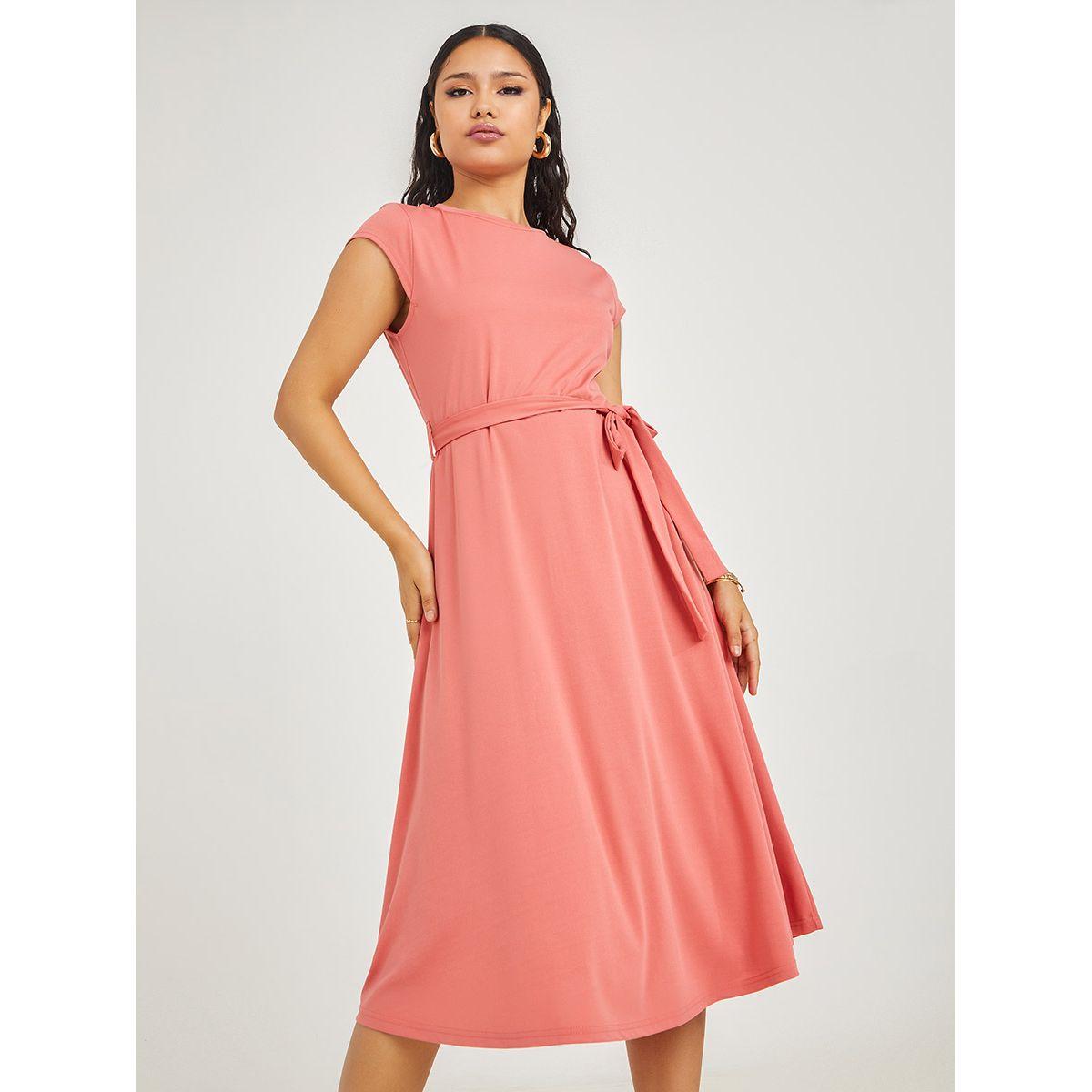 فستان ميدي باكمام كاب من ستايلي-women-clothing-dresses-image-2