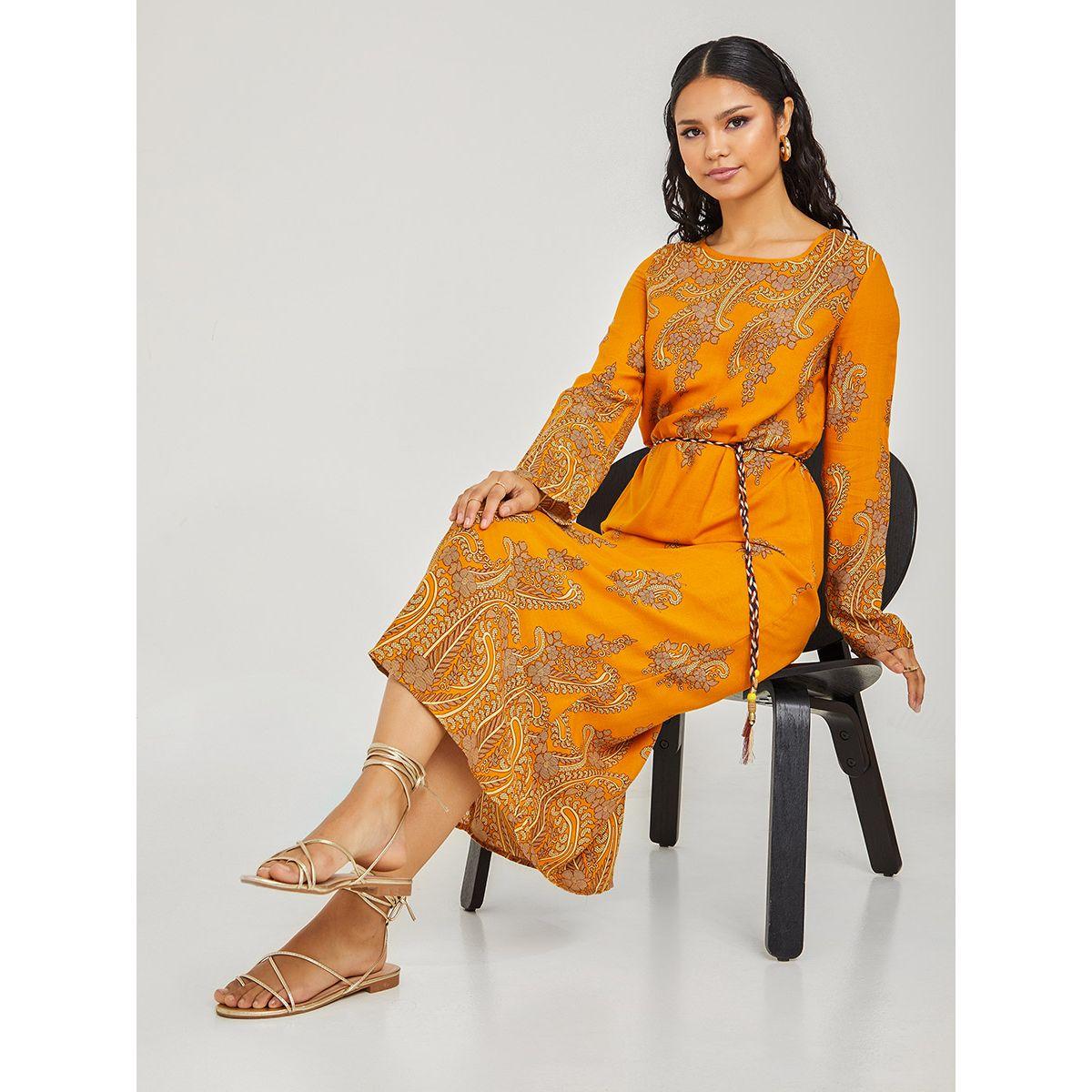 Styli Long Sleeves Paisley Print A-Line Midi Dress-women-clothing-dresses-image-1