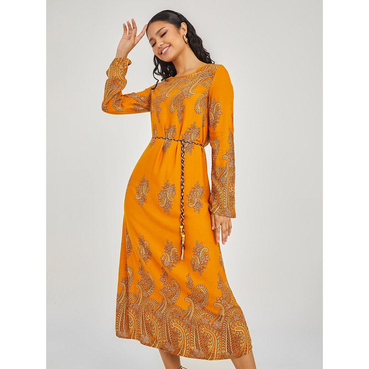 Styli Long Sleeves Paisley Print A-Line Midi Dress-women-clothing-dresses-image-4