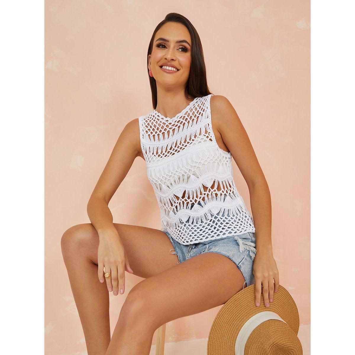 Styli Sleeveless Patterned Crochet Knit Top-women-clothing-shirtsandblouses-blouses-image-1