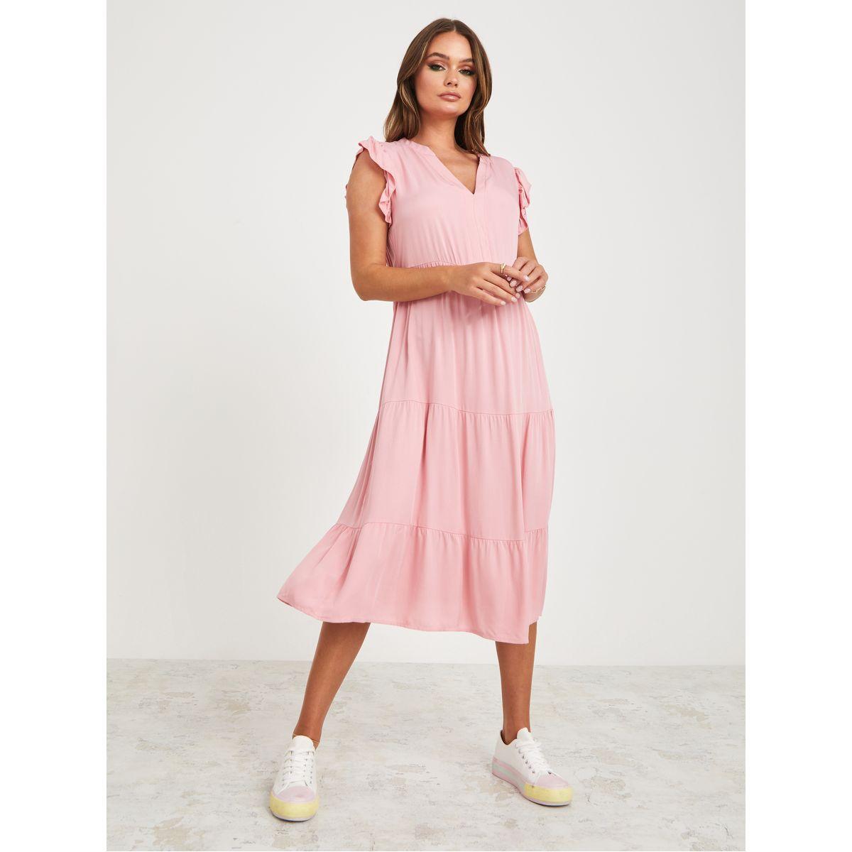 فستان ميدي فيسكوز بكسرات-women-clothing-dresses-image-1