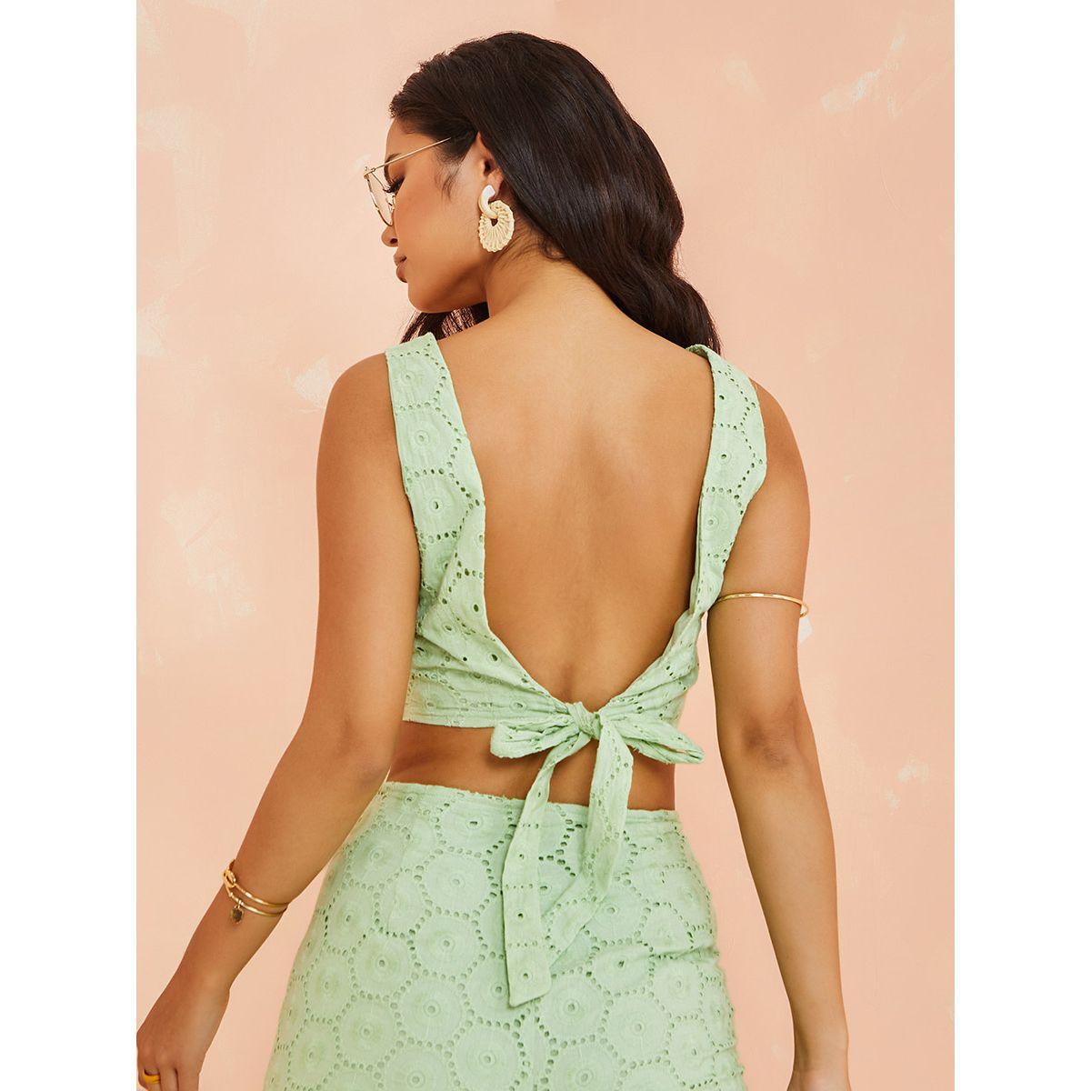 Styli Limited Sleeveless Cotton Schiffli Top with Open Tie Back-women-clothing-shirtsandblouses-blouses-image-4