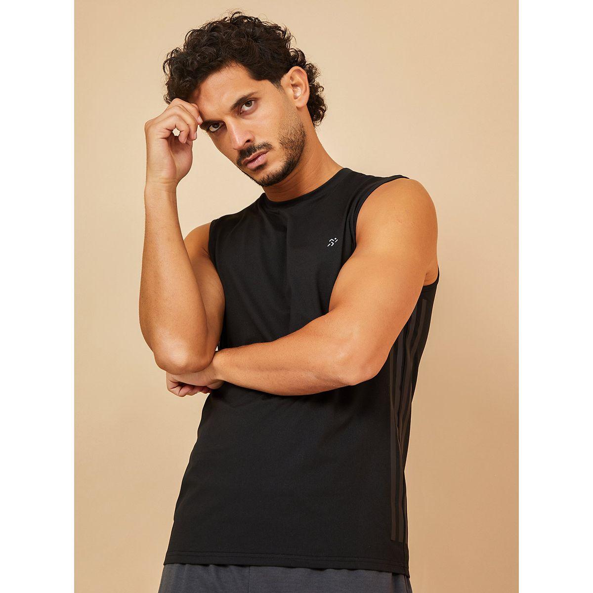 Styli Active Side Stripe Print Slim Fit Active Tank-sports-men-clothing-tshirtsandpolos-image-1