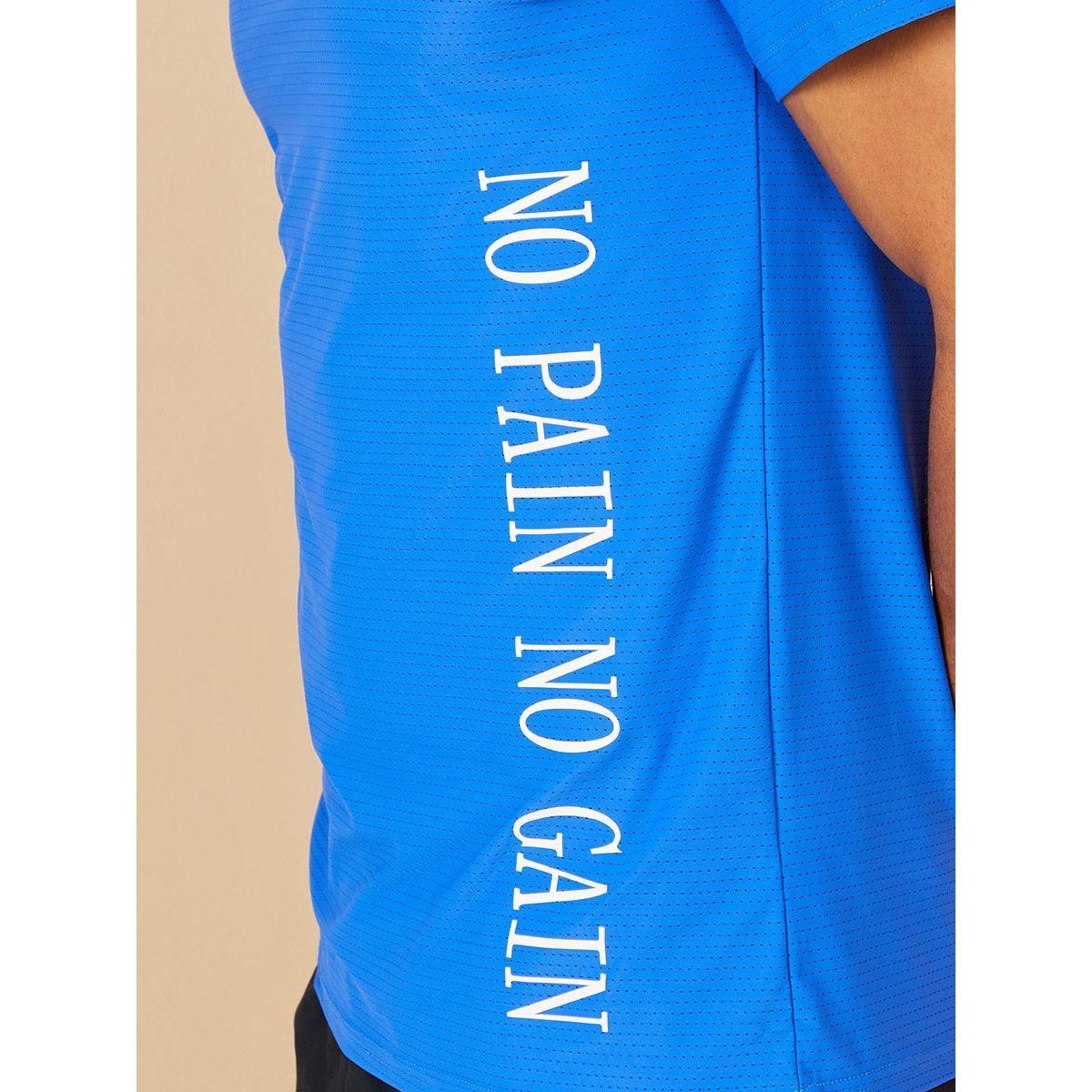Styli Active No Pain No Gain Slogan Print Slim Fit Active T-shirt-sports-men-clothing-tshirtsandpolos-image-3