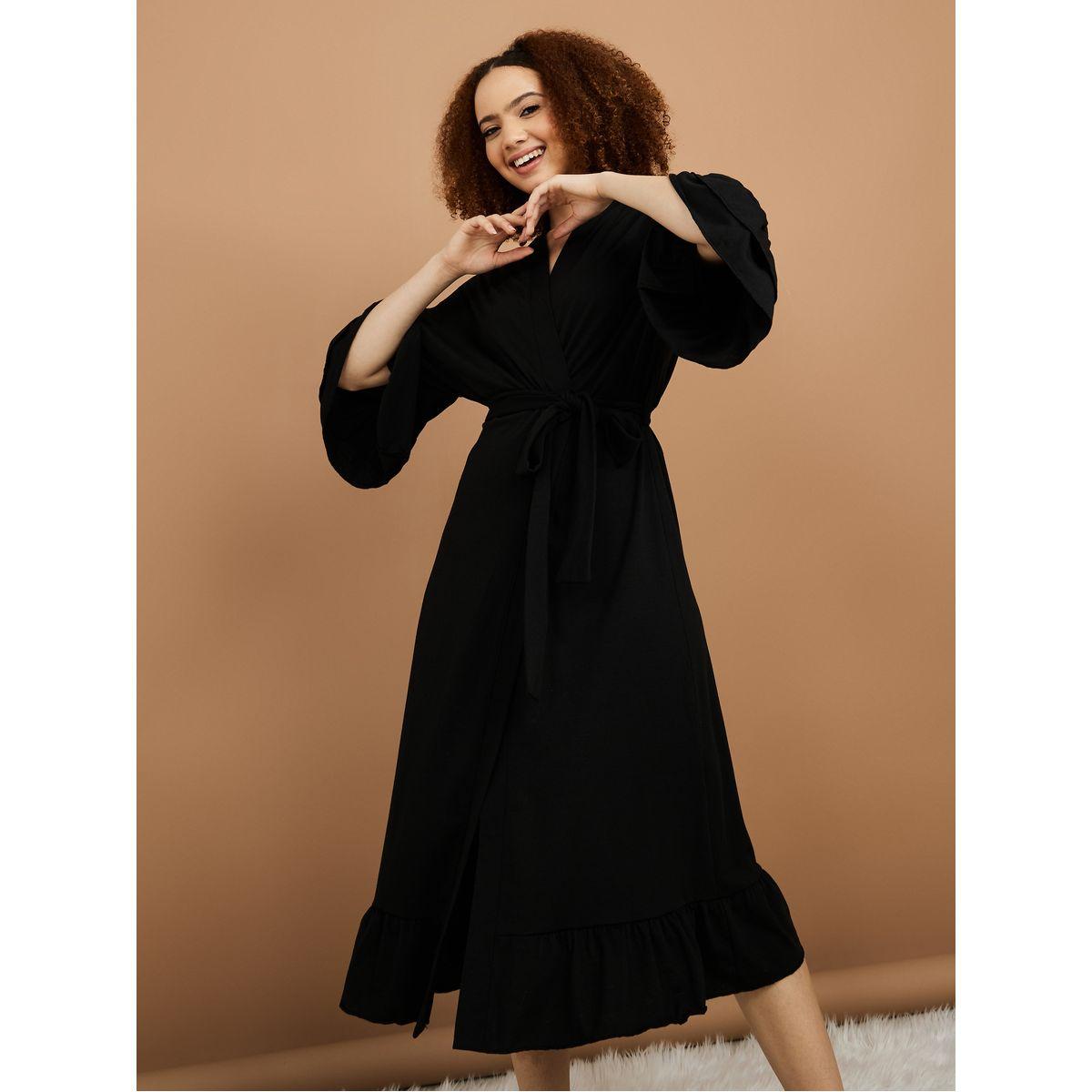 Styli Unwind Jersey Ruffle Sleeves & Hem Midi Robe-women-clothing-nightwear-robes-image-2