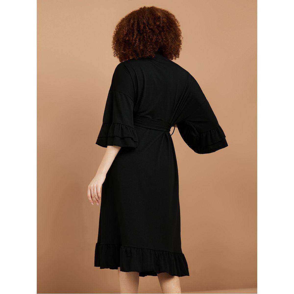 Styli Unwind Jersey Ruffle Sleeves & Hem Midi Robe-women-clothing-nightwear-robes-image-4
