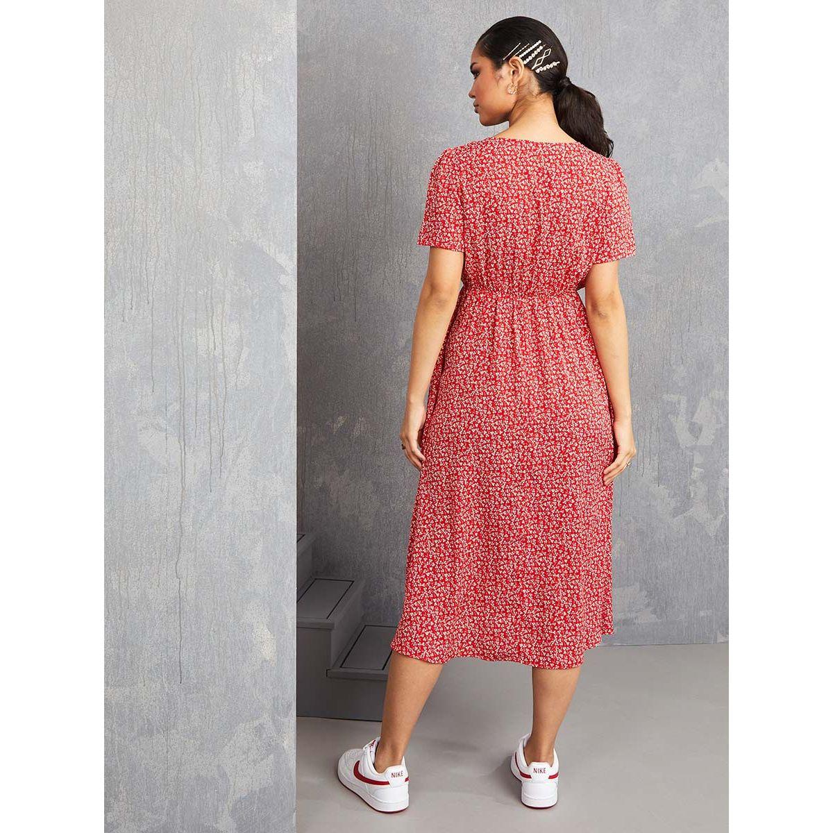 فستان ميدي باكمام قصيرة-women-clothing-dresses-image-4