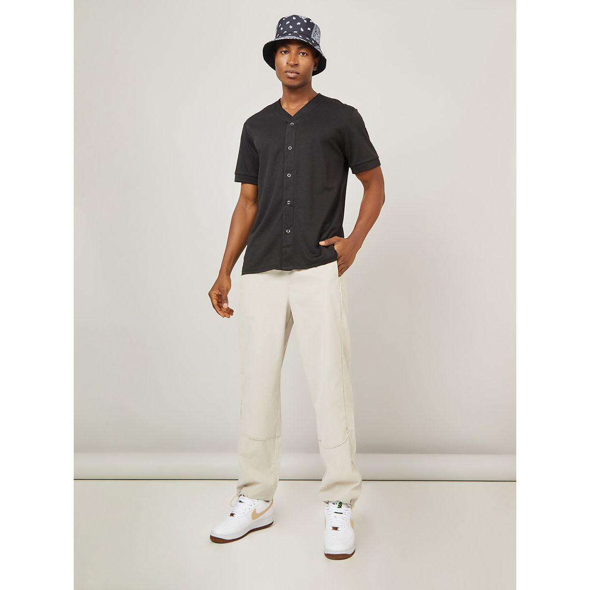 Styli Oversized Mesh Baseball T-shirt with Button Closure-men-clothing-tshirtsandpolos-tshirts-image-2