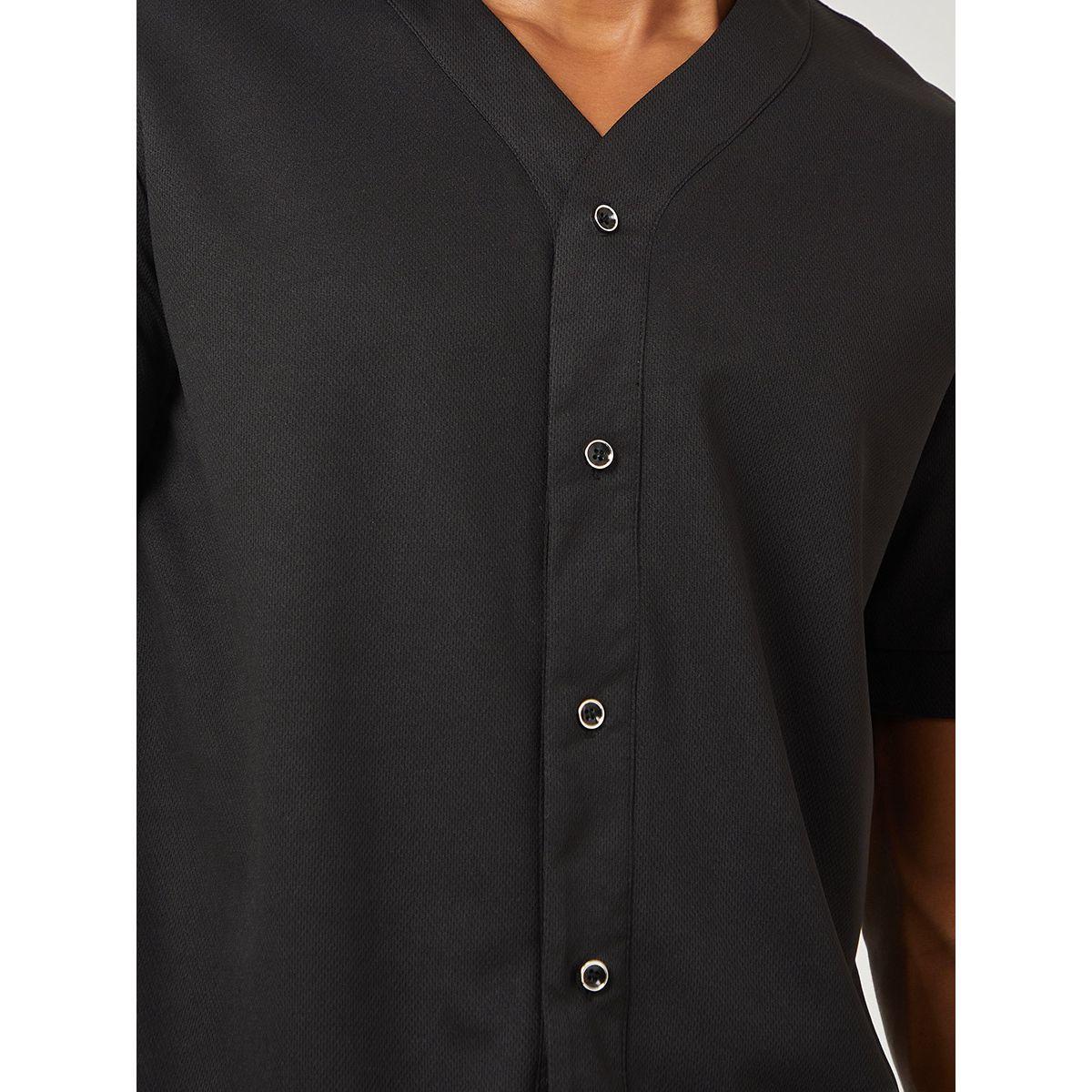 Styli Oversized Mesh Baseball T-shirt with Button Closure-men-clothing-tshirtsandpolos-tshirts-image-4