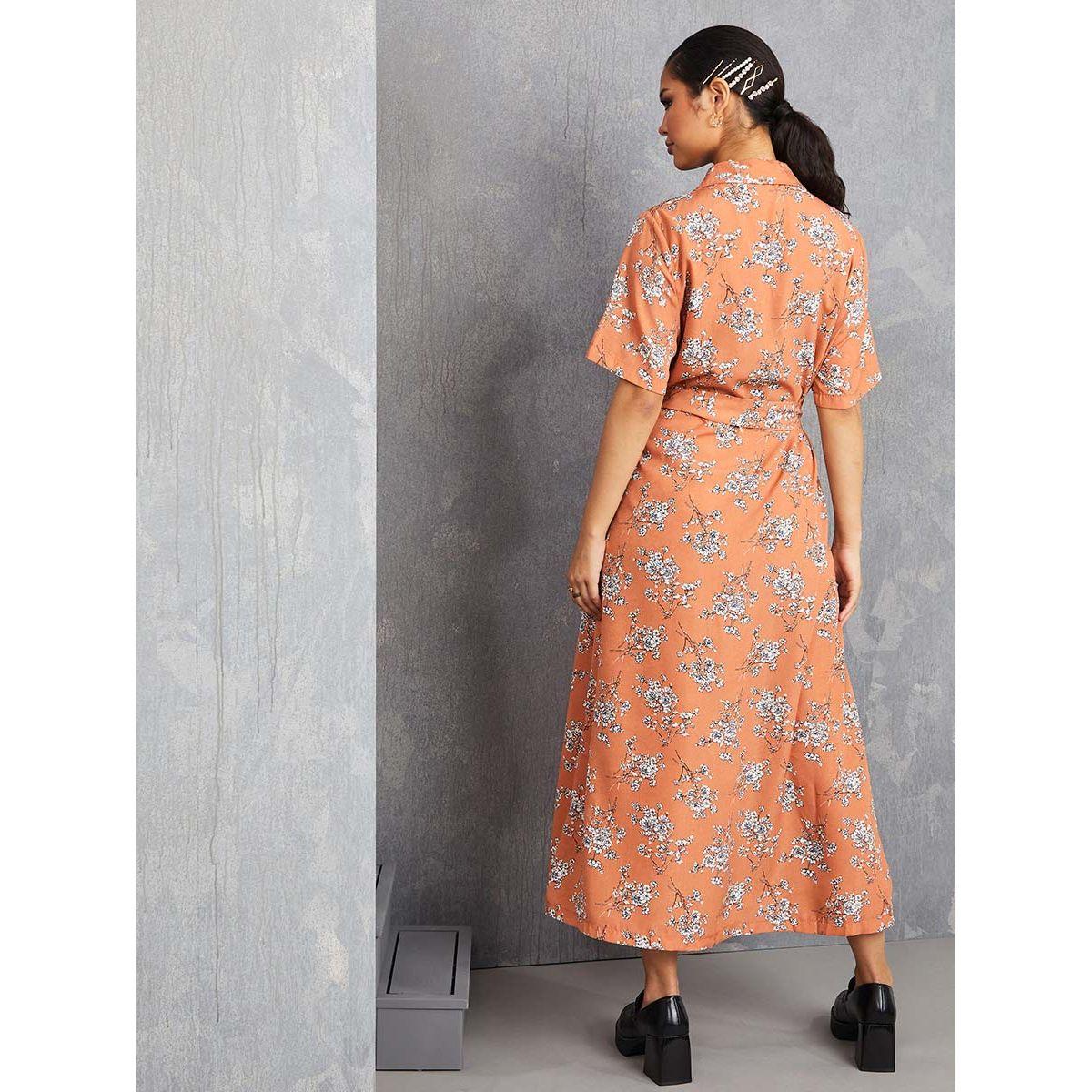 Styli Notch Collar Floral Print Shirt Midi Dress-women-clothing-dresses-image-4