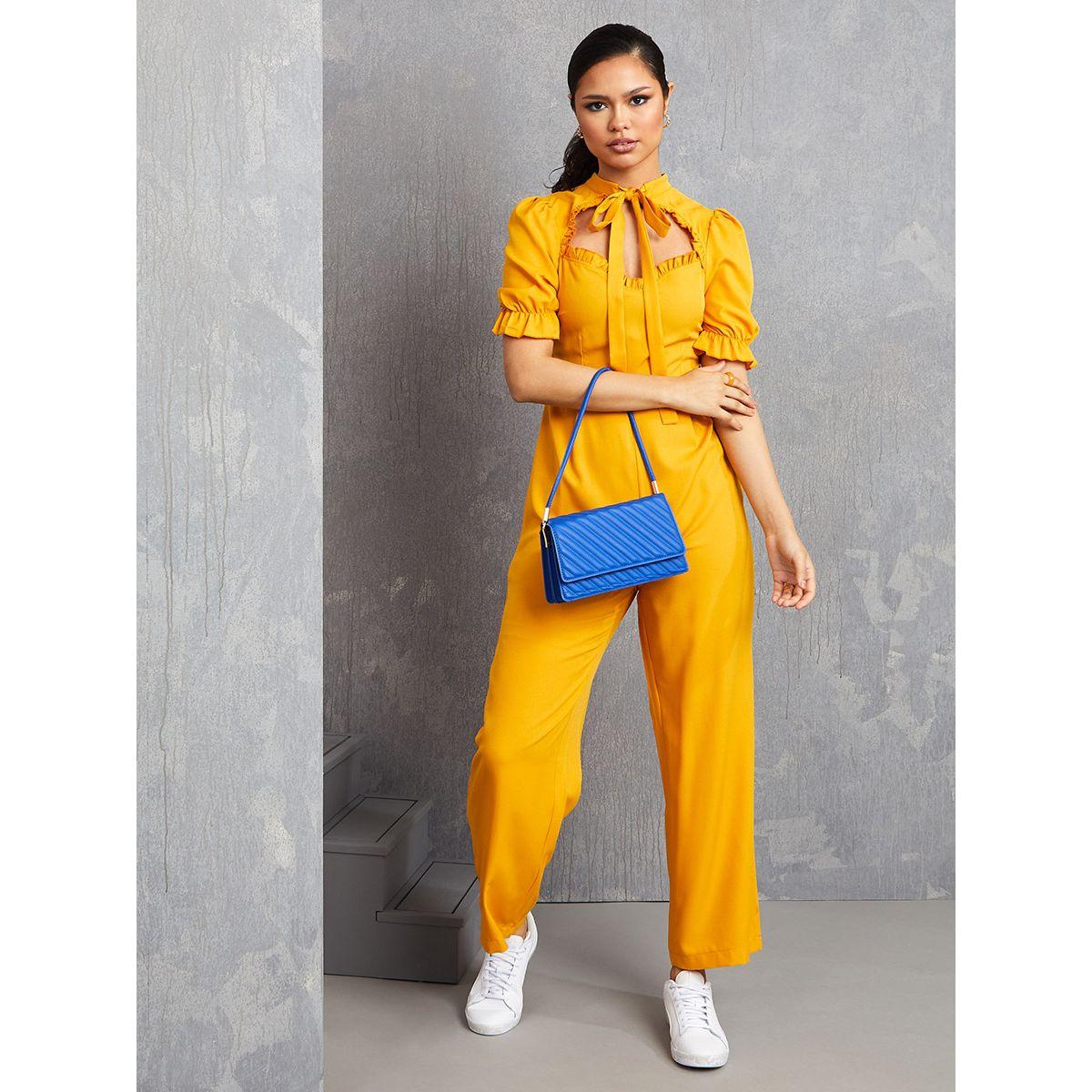 Styli Tie Neck Cut-Out Detail Straight Leg Jumpsuit-women-clothing-jumpsuits-image-1