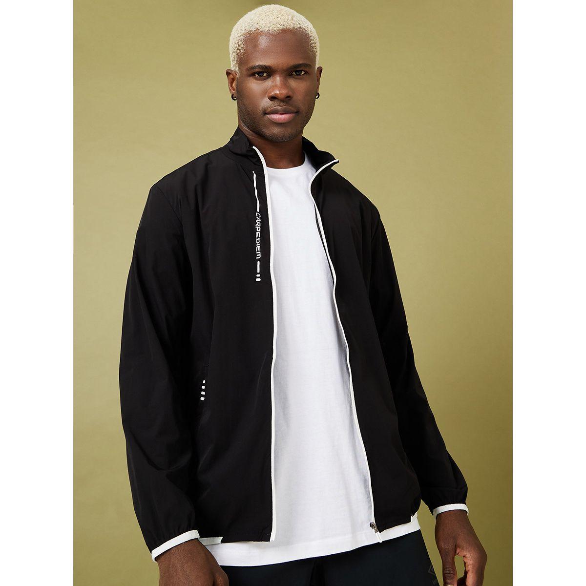 Styli Active Contrast Zip Windcheater Jacket with Placement Print-men-clothing-jacketsandblazers-jackets-image-3