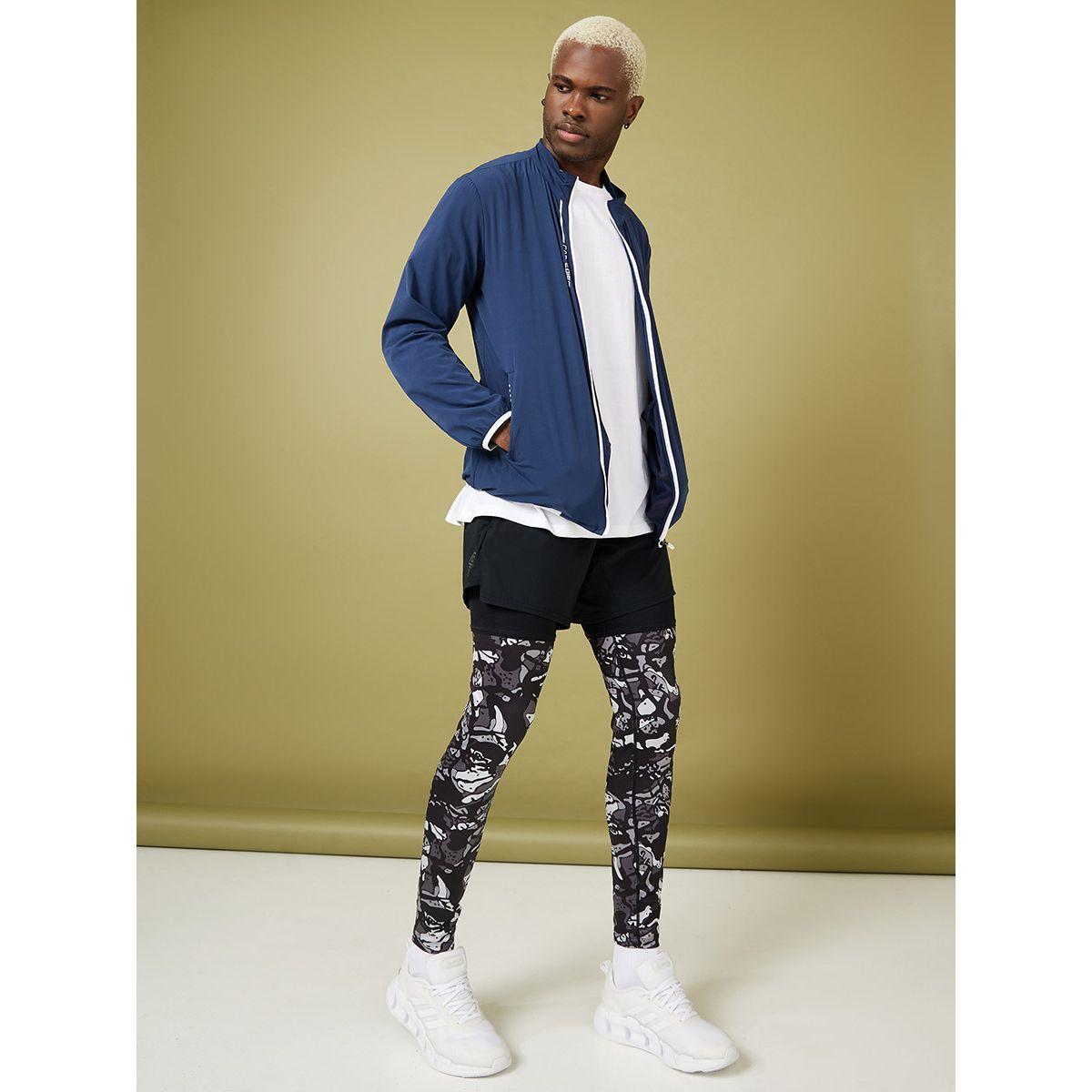 Styli Active Contrast Zip Windcheater Jacket with Placement Print-men-clothing-jacketsandblazers-jackets-image-2